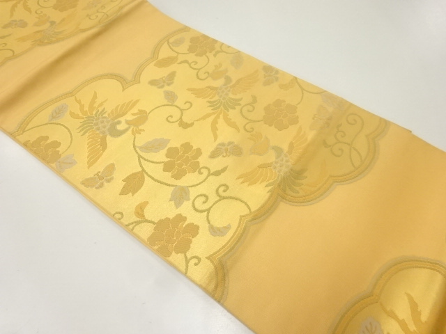 JAPANESE FUKURO OBI / WOVEN FLOWER & BIRD